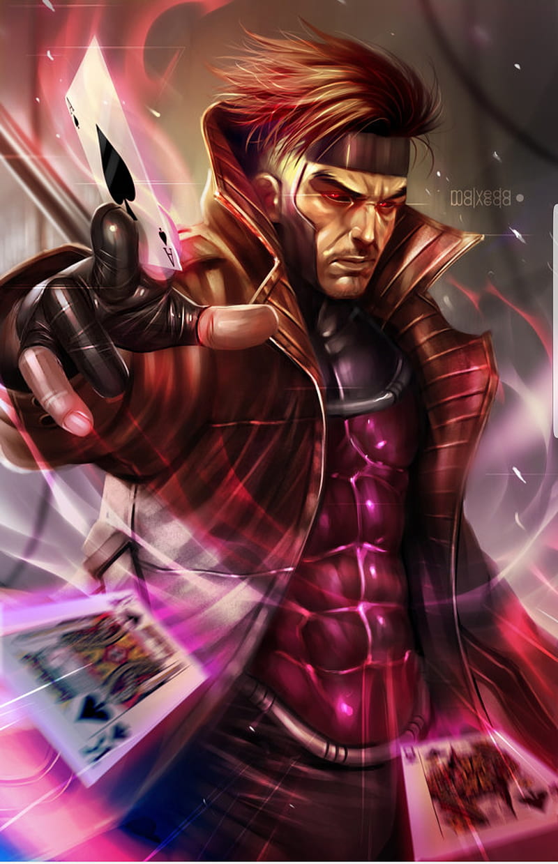 Gambit, marvel, superhero, xmen, HD phone wallpaper