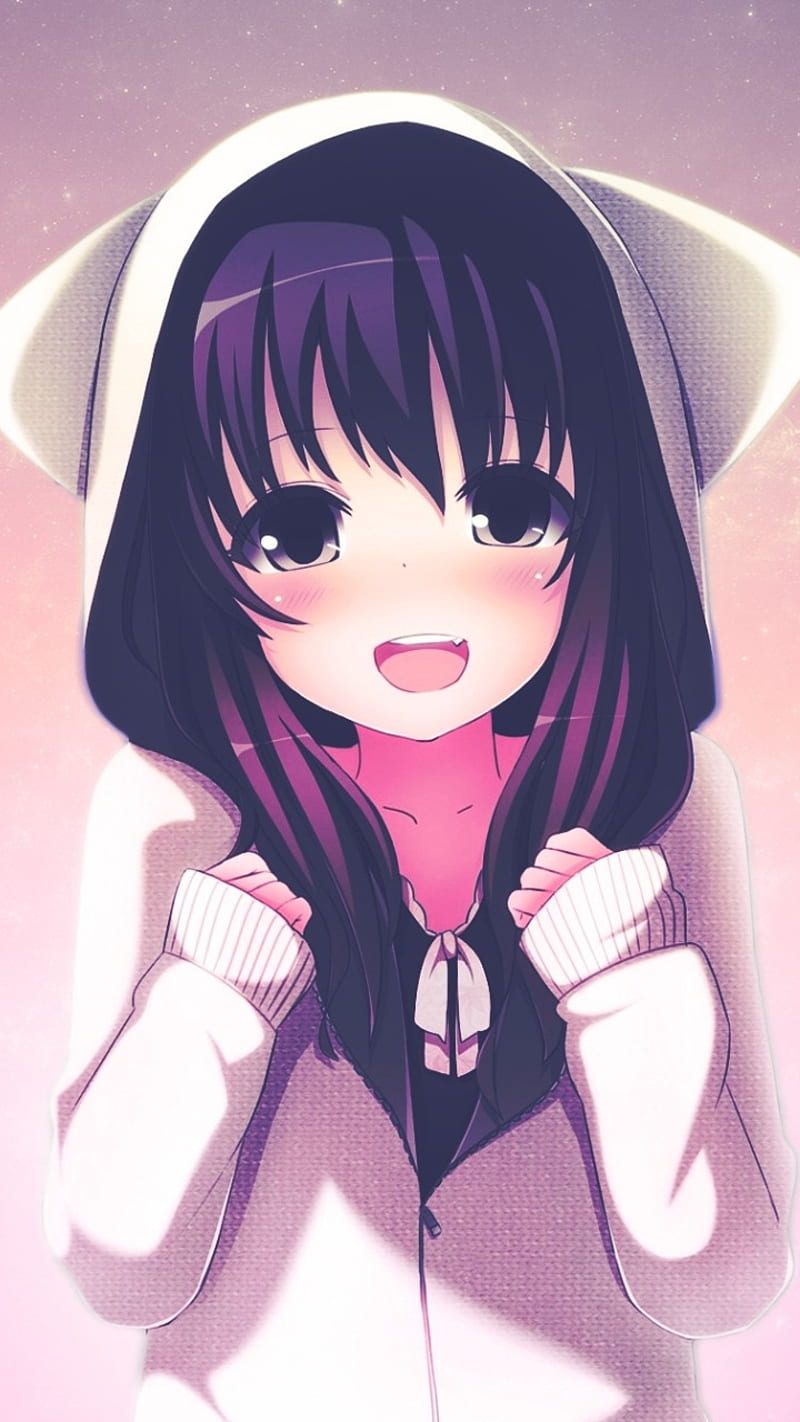 Anime girl, abismotaku, kawaii, HD phone wallpaper
