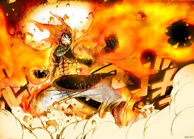 Natsu, fire, Anime, guy, HD wallpaper