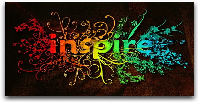 inspire, red, green, orange, yellow, flower stuff, wood, blue, HD wallpaper