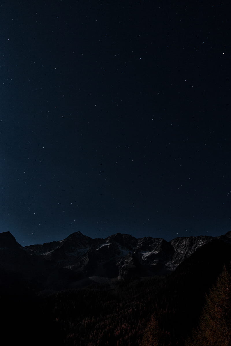 nature, stars, snow, mountains, HD phone wallpaper