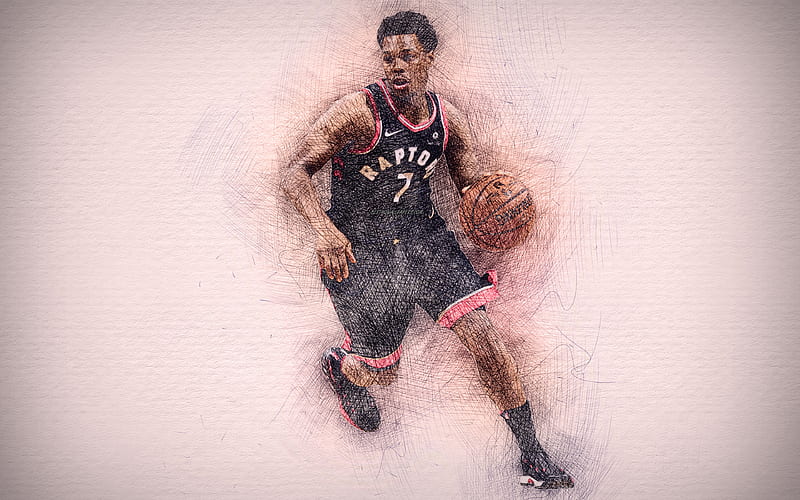 Kyle Lowry artwork, basketball stars, Toronto Raptors, NBA, basketball, drawing Kyle Lowry, HD wallpaper