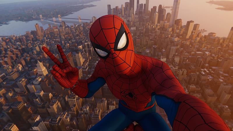Spiderman NYC Skyscraper, spiderman-ps4, spiderman, superheroes, games, 2018-games, ps-games, HD wallpaper