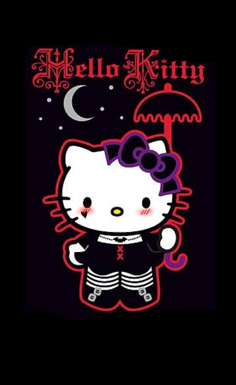 Goth hello kitty, gothic, hello kitty, HD phone wallpaper