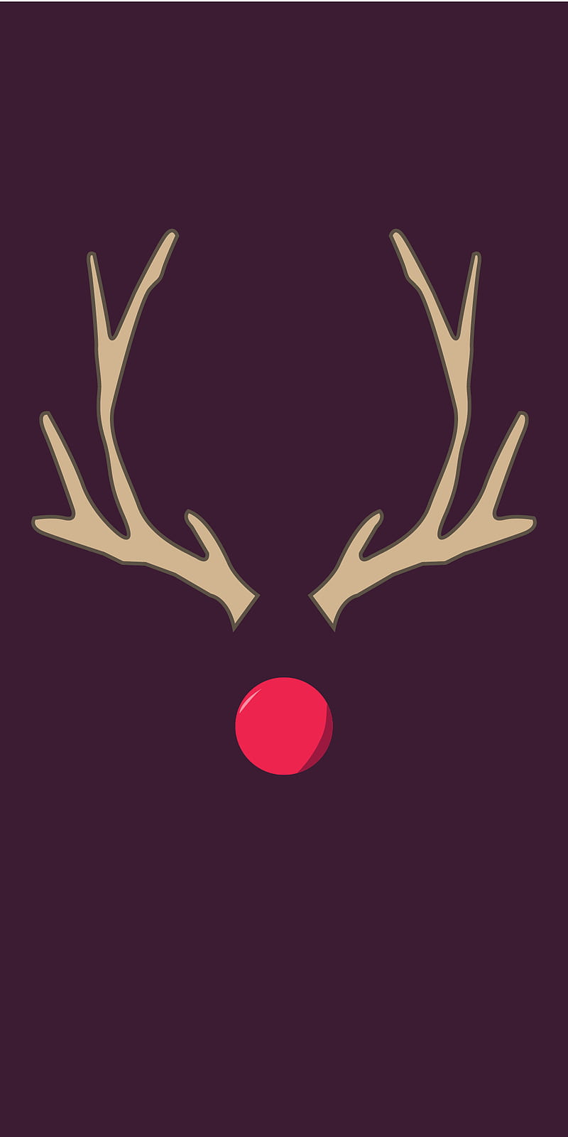 Christmas Rudolph, chrsitmas, minimal, nose, purple, red, reindeer ...