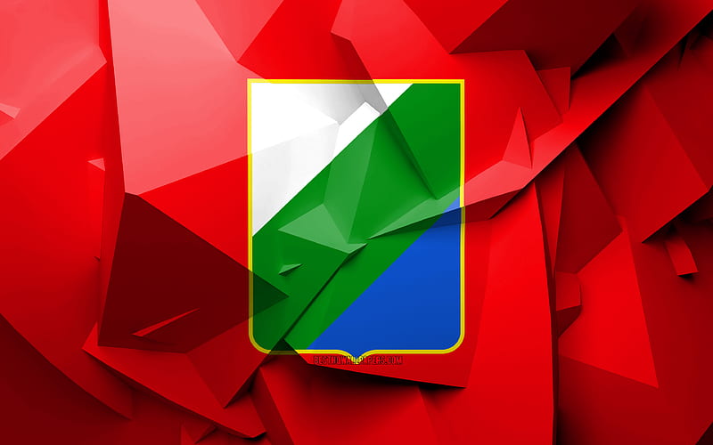 Flag of Abruzzo, geometric art, Regions of Italy, Abruzzo flag, creative, italian regions, Abruzzo, administrative districts, Abruzzo 3D flag, Italy, HD wallpaper