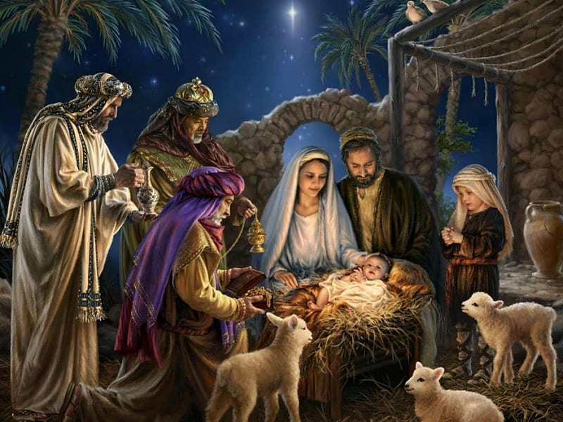 In the Stable, nativity, birth, jesus, joseph, christmas, religion, mary, HD  wallpaper | Peakpx