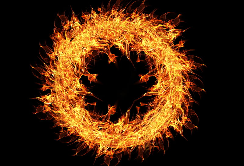 Fire Flame Ring , fire, flame, ring, creative, HD wallpaper