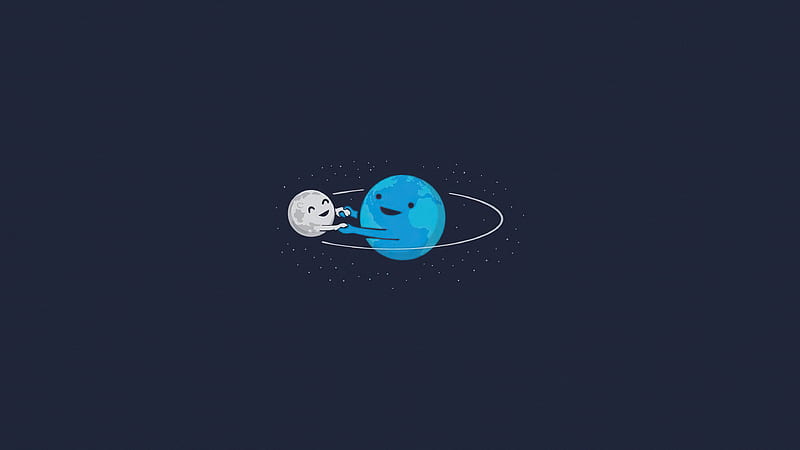 Earth and Moon Freindship, HD wallpaper