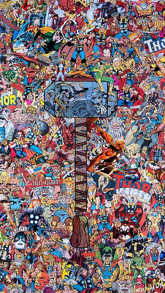 Thor, art, avengers, hammer, marvel, ultra, HD phone wallpaper