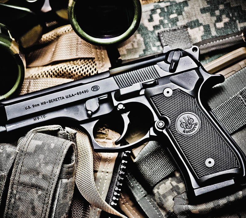Pistol, 9mm, beretta, caliber, gun, military, weapon, HD wallpaper