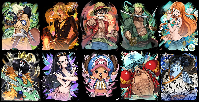 Anime, One Piece, Tony Tony Chopper, Usopp (One Piece), Roronoa Zoro, Monkey D Luffy, Nami (One Piece), Sanji (One Piece), Brook (One Piece), Nico Robin, Franky (One Piece), Jinbe (One Piece), HD wallpaper
