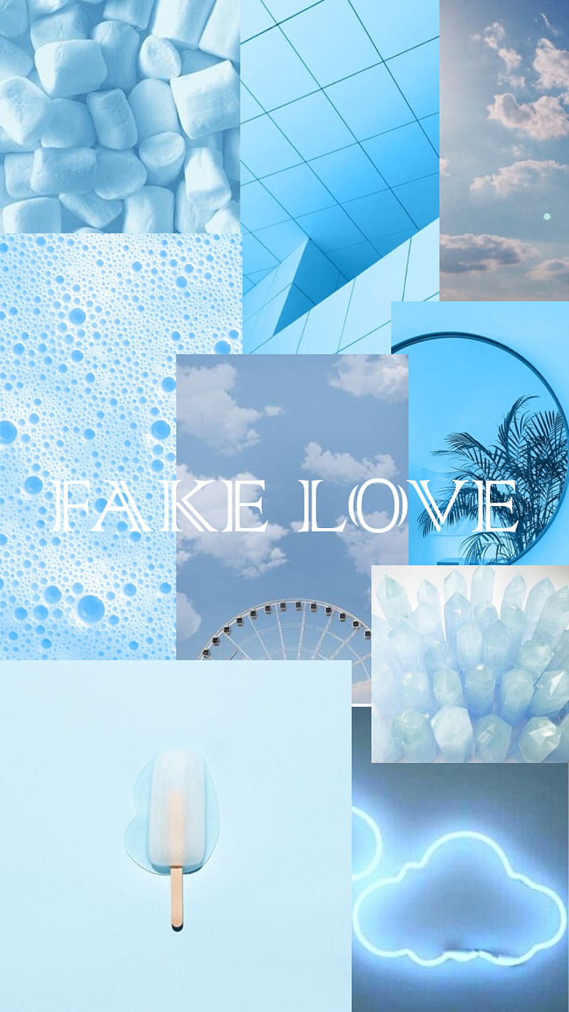 Fake Love, Aesthetic, Baby Blue, Blue, Bts, Clouds, Light Blue, Love, Sky  Blue, Hd Phone Wallpaper | Peakpx