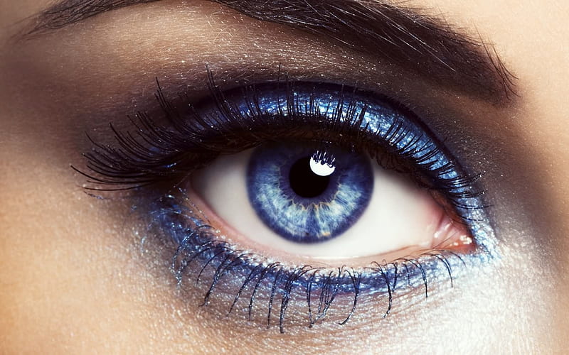 Sensual, warm, lovely, eye, deep, eyebrow, blue eyeshadow, beauty, eyes, blue, HD wallpaper