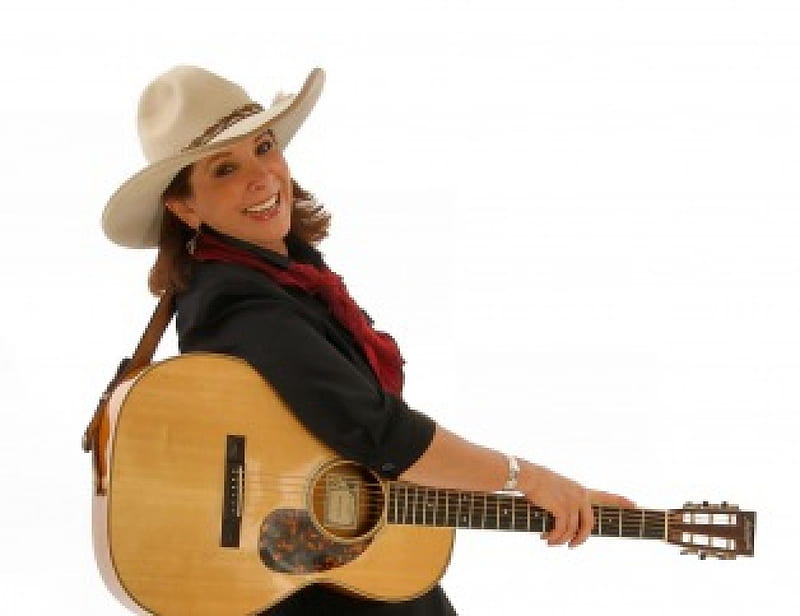 Cowgirl Guitar Picker, female, guitar, cowgirl, famous, sing, country, Junie Fisher, women, HD wallpaper