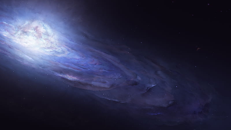 galaxy, blue nebula, andromeda, stars, Space, HD wallpaper