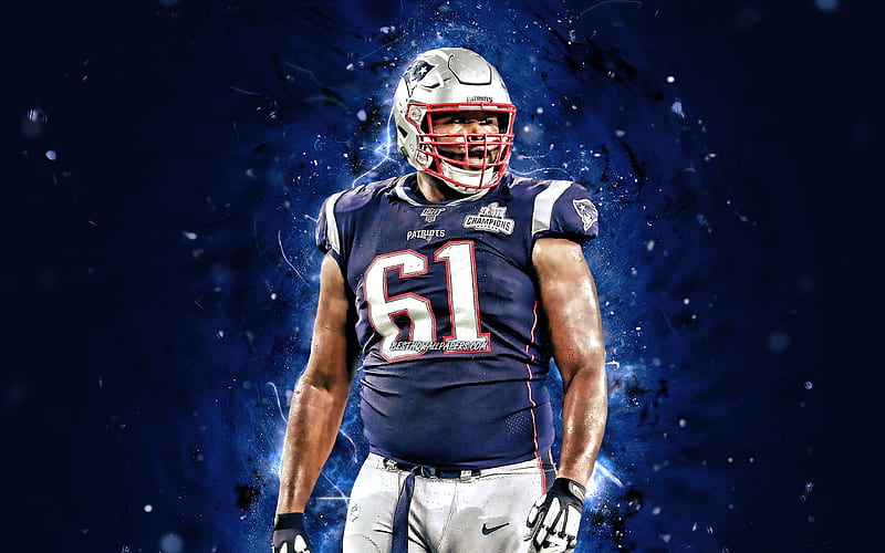 Marcus Cannon NFL, New England Patriots, offensive tackle, blue neon lights, Marcus Darell Cannon, artwork, Marcus Cannon New England Patriots, Marcus Cannon, HD wallpaper