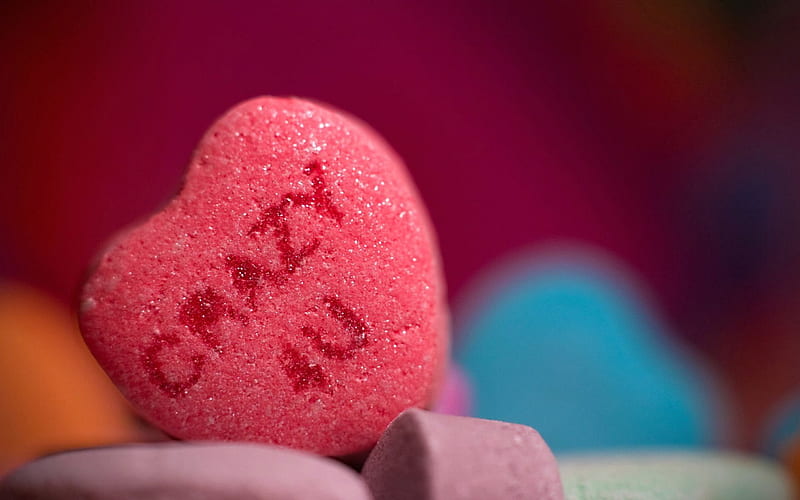 Crazy 4U Valentine Candy, Abstract, Candy, Valentine, Heart, HD wallpaper