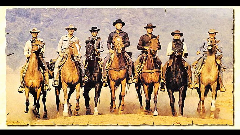 Magnificent Seven-John Sturges, abstract, entertainment, people, HD wallpaper