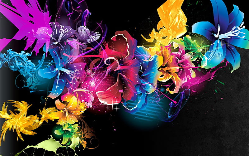 colorful flowers-Dream glare colorful design theme, HD wallpaper