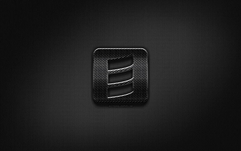 Scala black logo, programming language, grid metal background, Scala ...