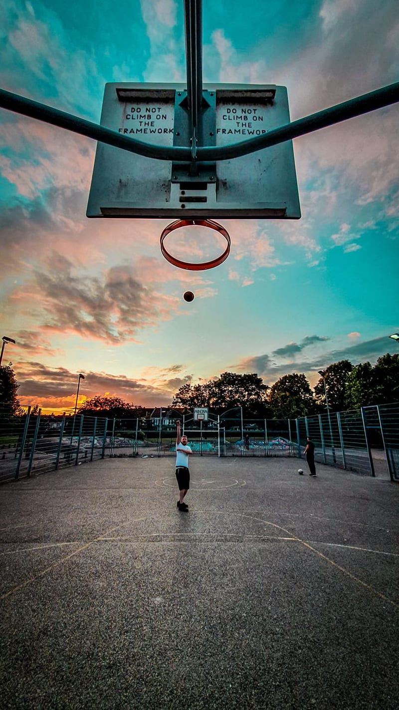 ITAP of basketball court during sunset. Basketball background, Basketball graphy, Basketball, Streetball, HD phone wallpaper