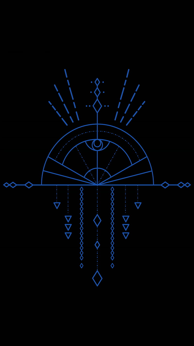 Tribal Mandala, blue, galaxy, sign, space, symbol, yang, yin, HD phone wallpaper