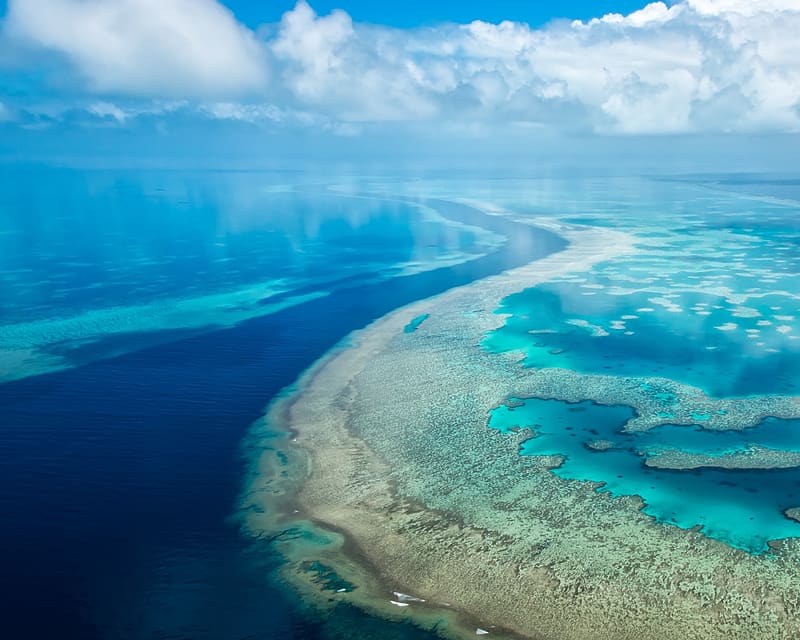 Sea, Horizon, Ocean, Earth, Cloud, Aerial, Great Barrier Reef, HD wallpaper