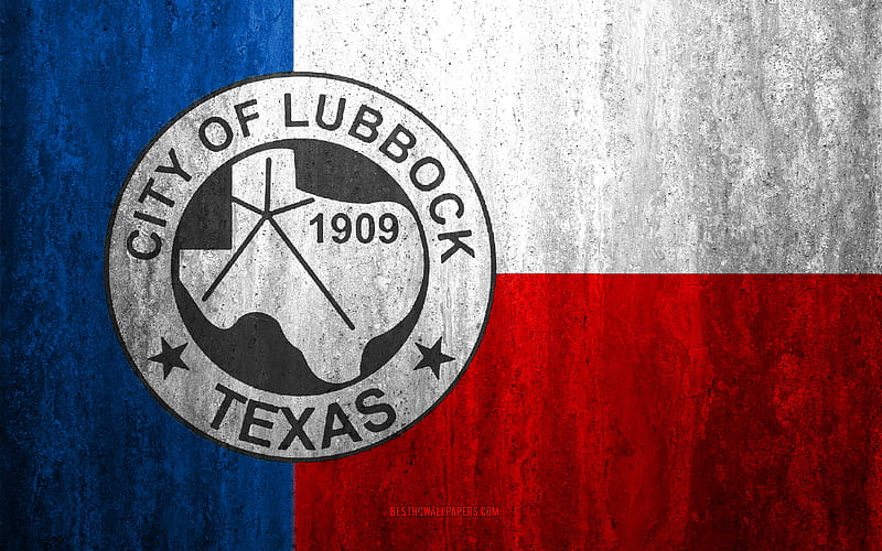 Flag of Lubbock, Texas stone background, American city, grunge flag, Lubbock, USA, Lubbock flag, grunge art, stone texture, flags of american cities, HD wallpaper