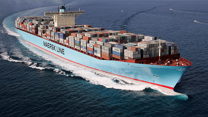 Container Ship Estelle Maersk, Boat, Ship, Container, Estelle Maersk, HD wallpaper
