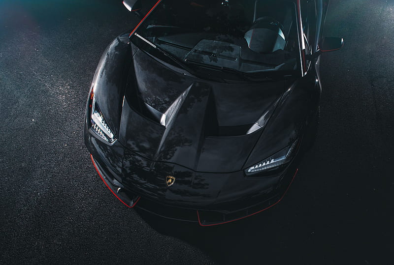 Lamborghini Centenario Coupe Front Black Carbon, lamborghini-centenario, lamborghini, carros, HD wallpaper