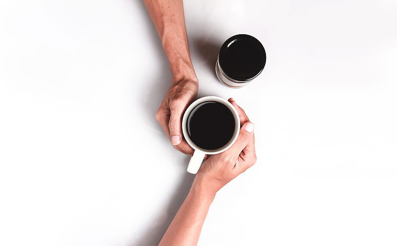 Together Ultra, Food and Drink, People, Love, Coffee, Hands, Closeup, Cups, Touching, HD wallpaper