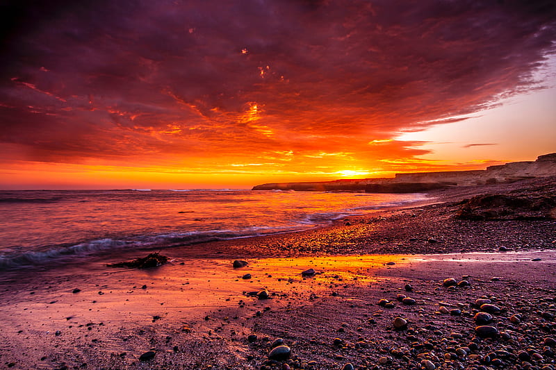 Ocean Coast Sunrise , ocean, coast, sunrise, nature, HD wallpaper
