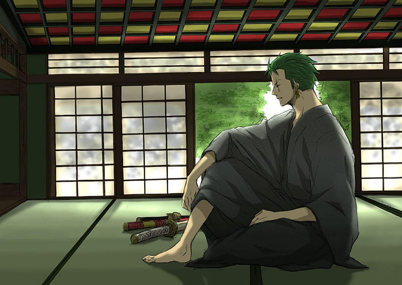 Zoro Roronoa, swords, male, one piece, weapons, zoro, anime, green hair, roronoa zoro, HD wallpaper
