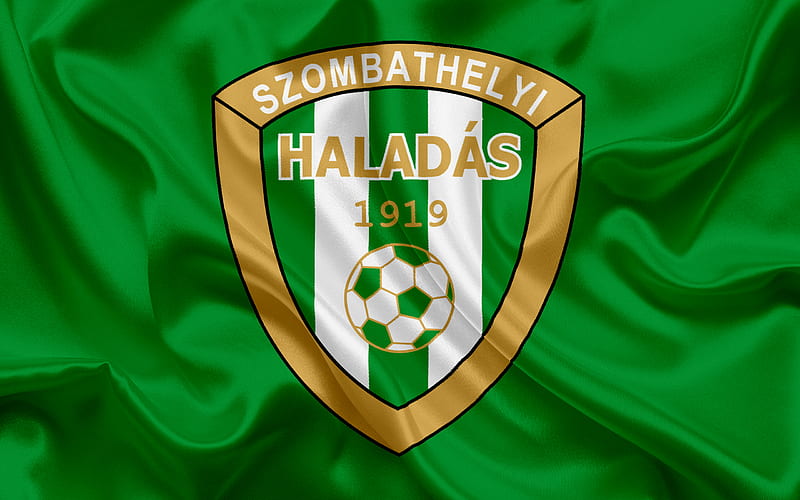 Haladas fc, Hungarian football team, emblem, Haladas logo, silk flag, Szombathely, Hungary, football, Hungarian football league, HD wallpaper