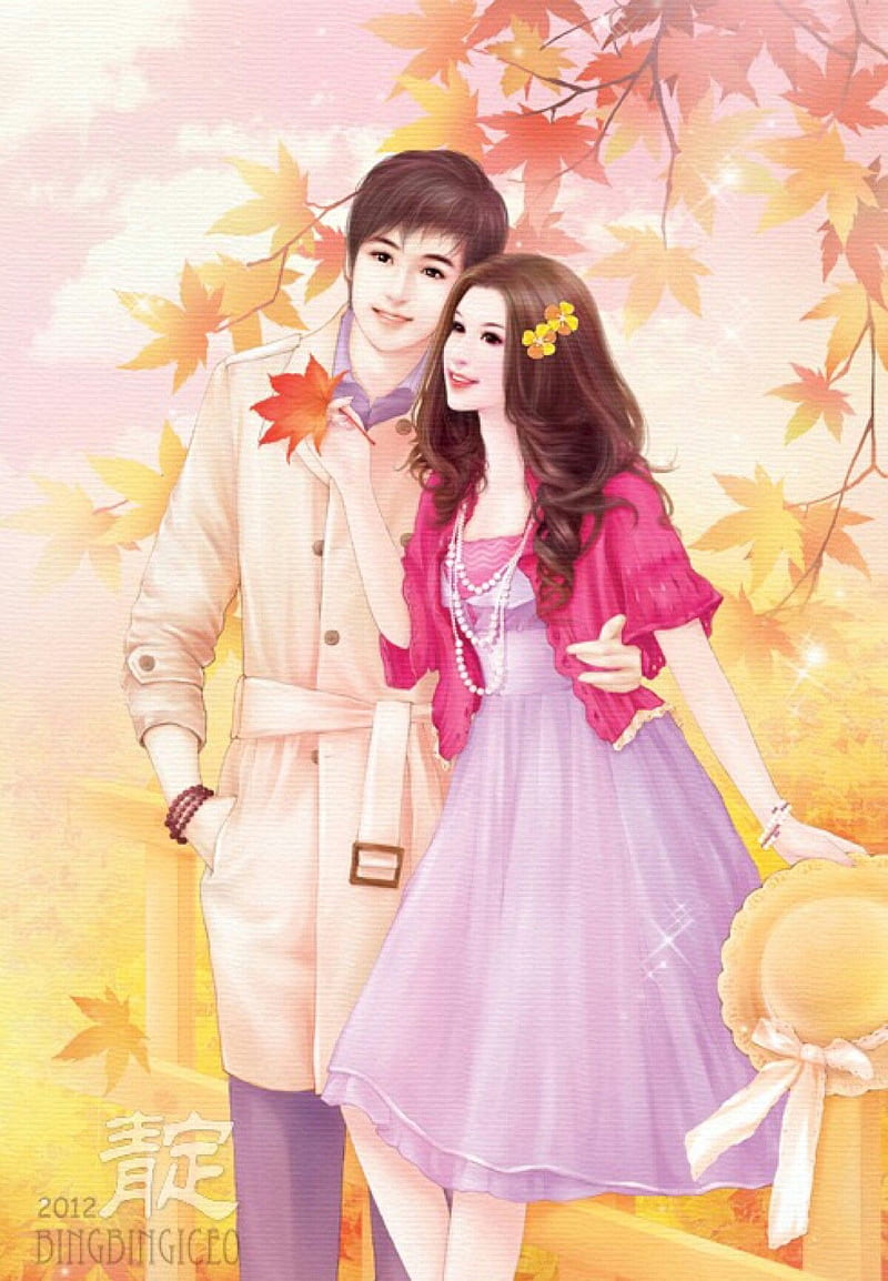 Eu love Facebook.2, Chinese Couple, HD phone wallpaper