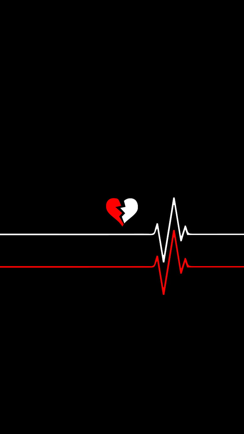 Life line Heart Broken, broken, emotional, heart, lifeline, love, no love,  red and black, HD phone wallpaper | Peakpx