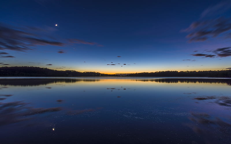 Australia Lake Silent Morning , nature, lake, morning, sunrise, HD wallpaper