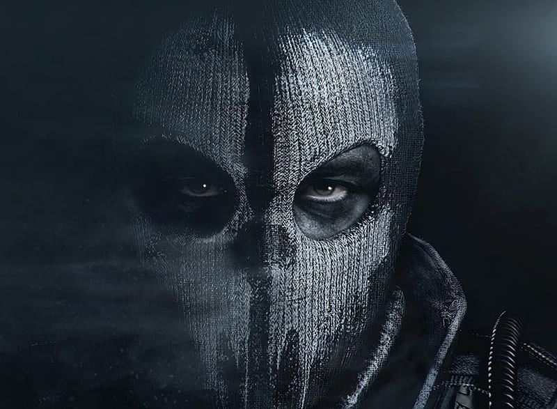 Call Of Duty Ghosts, black oops, cod, enemy, eye, fight, game, mask, shadow, super hero, HD wallpaper