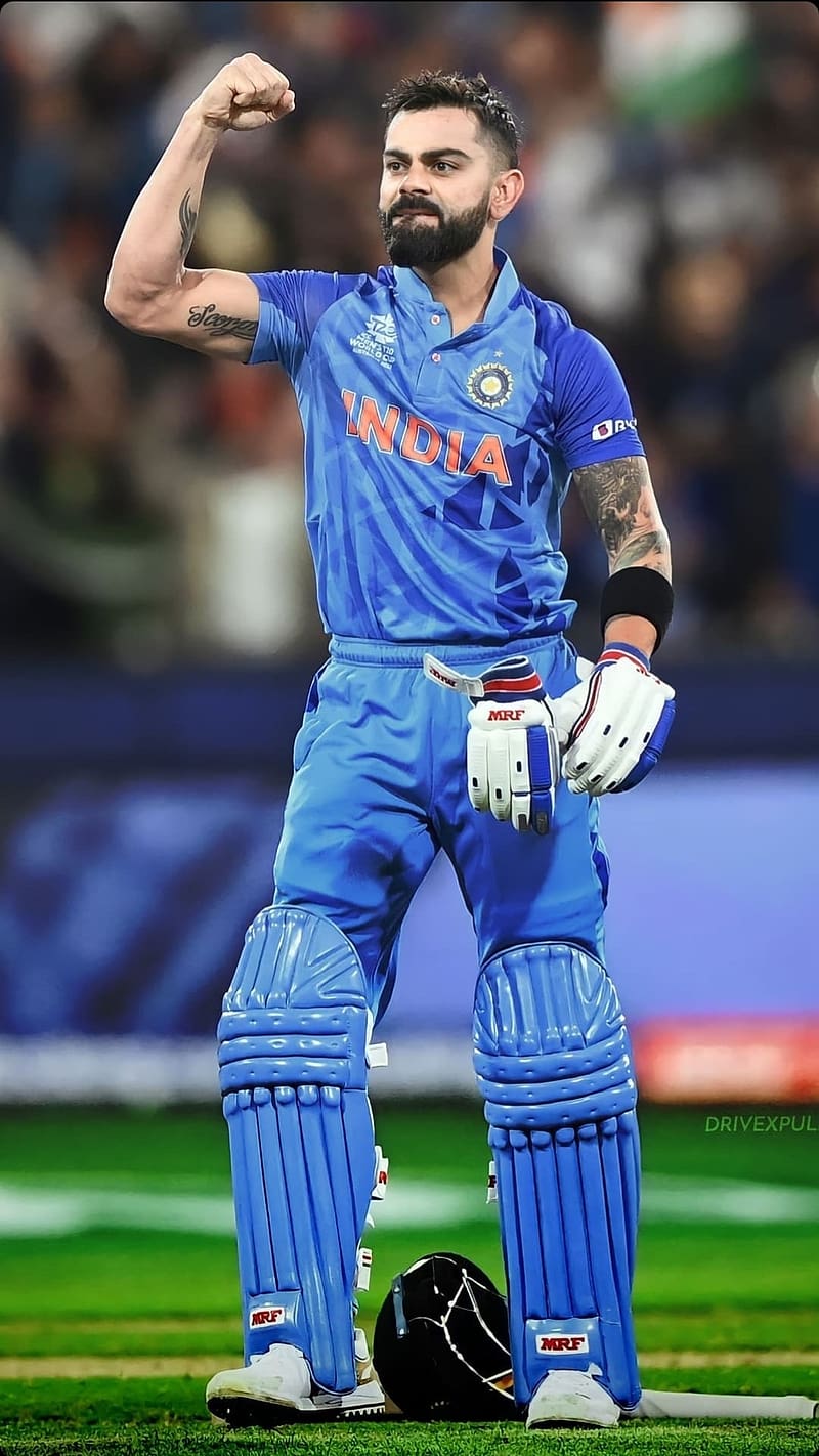 Virat Kohli In Blue Jersey, virat kohli , blue, indian, cricket, king kohli, sports, HD phone wallpaper