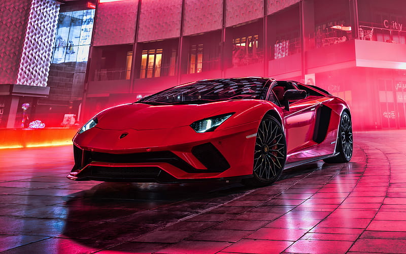 Lamborghini, auto, blue, car, glowing, red, HD wallpaper | Peakpx
