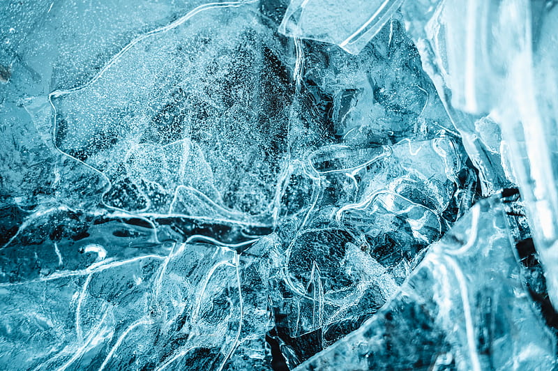 From above of crystal frozen water with broken uneven thick pieces of ice with cracks in daylight, HD wallpaper