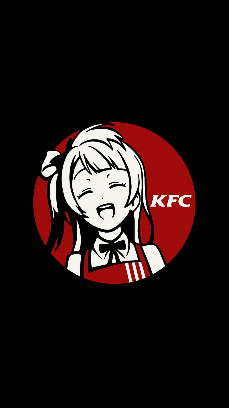 KFC Anime amoled, anime, cool kfc, logo, logos, HD phone wallpaper