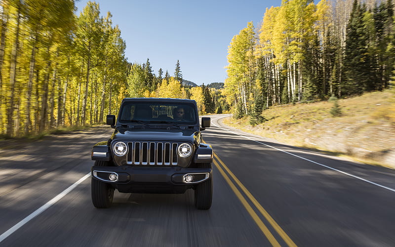 Jeep Wrangler Sahara, SUVs, 2018 cars, new Wrangler, motion blur, Jeep Wrangler, Jeep, HD wallpaper
