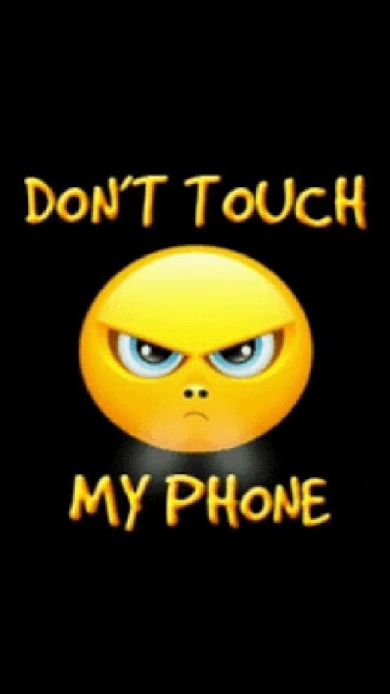 Dont touch, screen lock, emoji angry, feeling, HD phone wallpaper