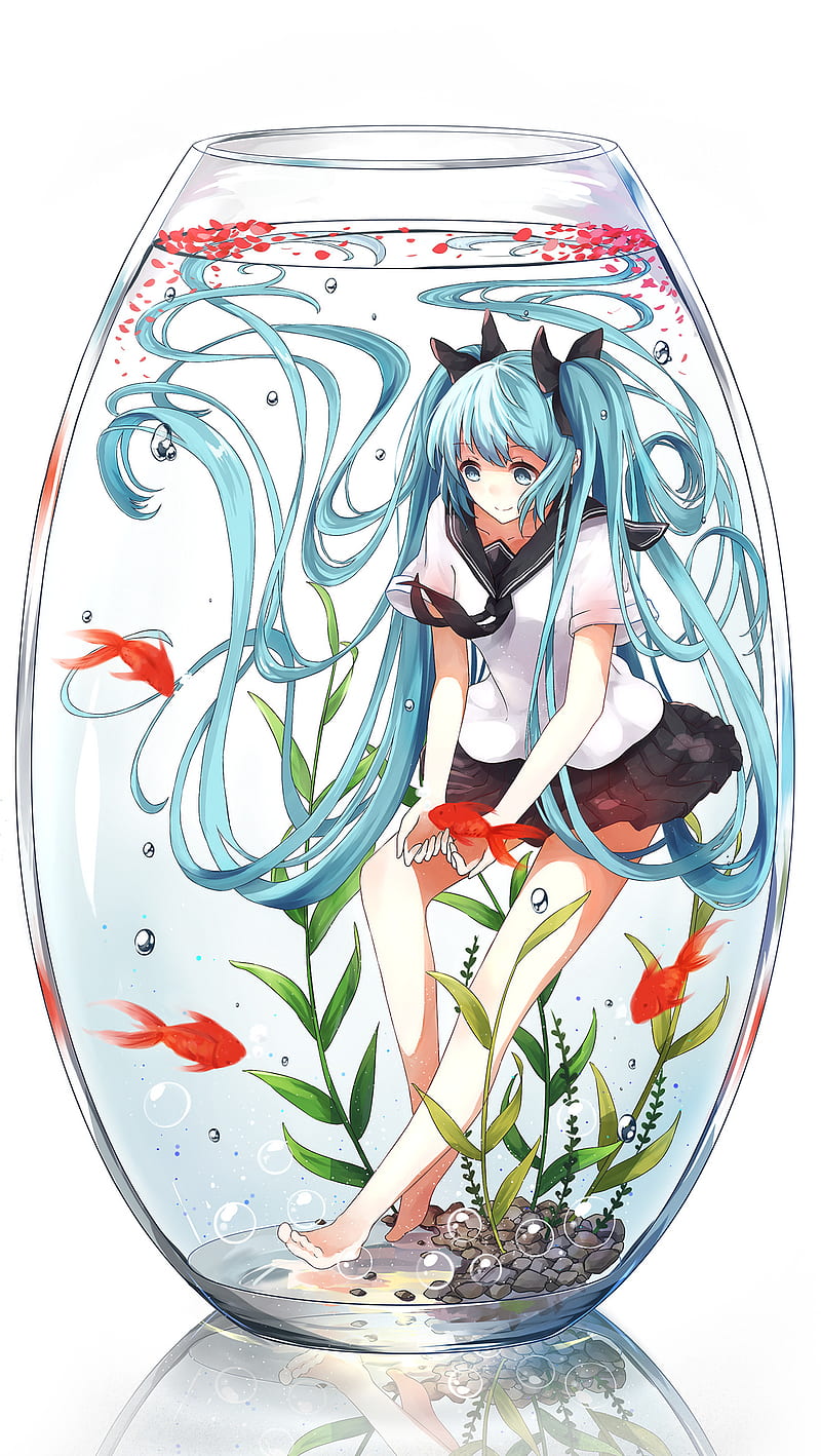 123, anime, girl, glass, water, HD phone wallpaper | Peakpx