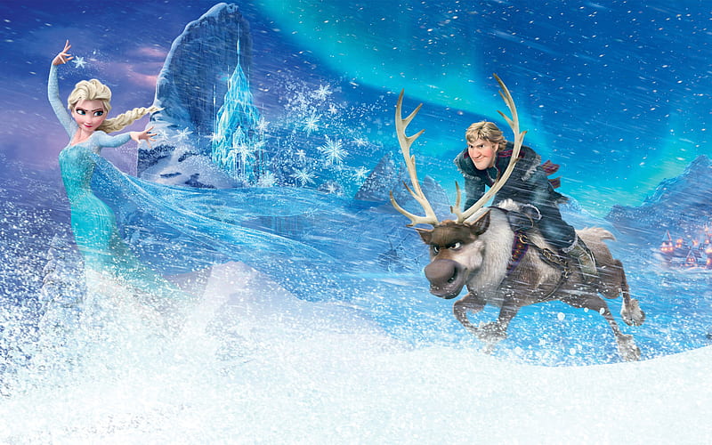 Frozen Movie Kristoff Elsa, pixar, disney, movies, frozen, animated-movies, HD wallpaper