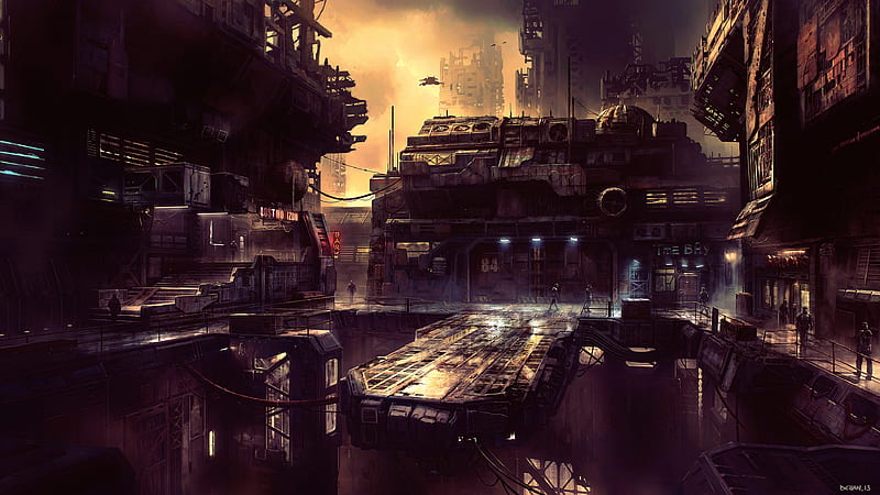 Science Fiction Future City , science-fiction, scifi, city, artist, artwork, digital-art, future, HD wallpaper