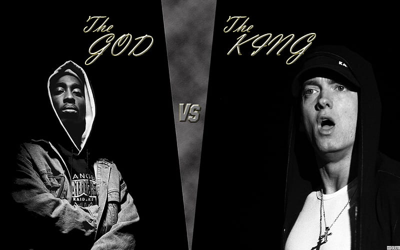 Eminem vs 2Pac, king of rap, 2pac, 2pac shakur, hyder ali arbab, hyder ali, god of rap, musician, slimshady, eminem, people, HD wallpaper
