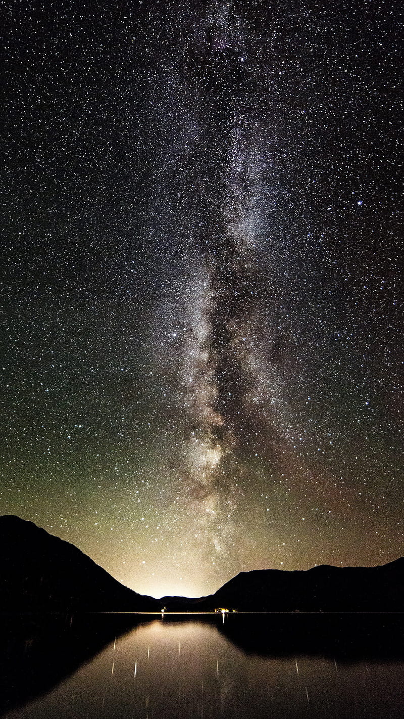 Milky Way , scenic, landscape, sky, night, stars, nature, HD phone wallpaper